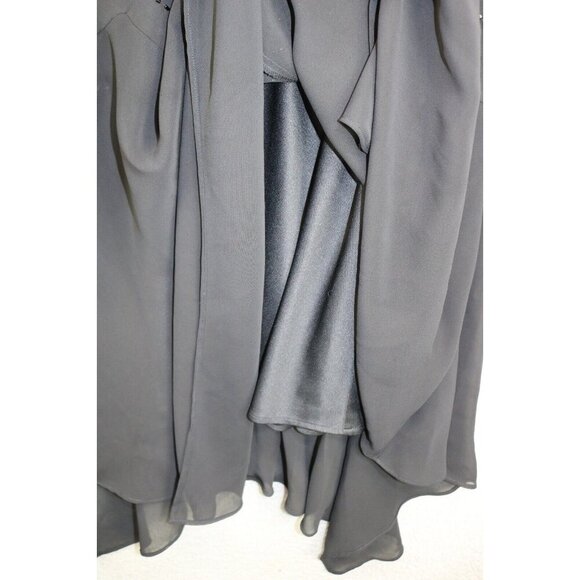 SL Fashions Vtg. Chiffon Beaded Midi Dress-Size 12-Dark Romantic-Fairycore - Picture 3 of 13